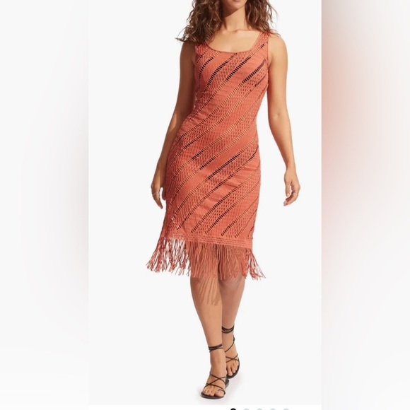 Seafolly Marrakesh Cover Up - Cinnamon SZ Medium - Picture 3 of 9